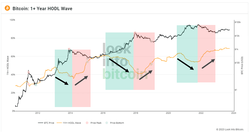 Look Into Bitcoin - 1Yr+ HODL Wave scaled